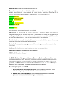 Bases de datos: Conceptos fundamentales y tipos de DBMS