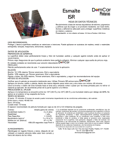 Hoja de Datos T&eacute;cnicos Esmalte ISR