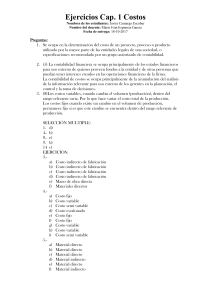 Ejercicios de Contabilidad de Costos