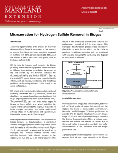 Microaeration for H2S Removal in Biogas Fact Sheet