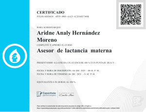 Certificado de Asesor de Lactancia Materna