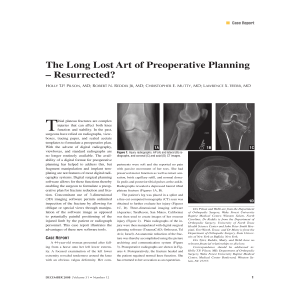 Digital Preoperative Planning in Orthopedic Trauma Surgery