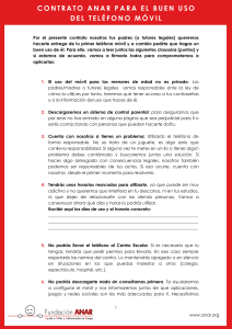 Contrato ANAR para el buen uso del tel&eacute;fono m&oacute;vil