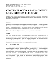 Contemplaci&oacute;n y salvaci&oacute;n en los misterios eleusinos