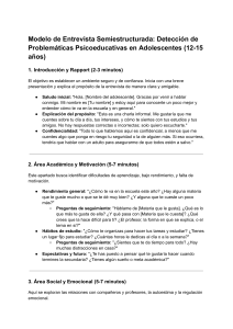 Modelo de Entrevista Semiestructurada para Adolescentes 12-15