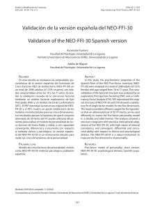 Validation of the NEO-FFI-30 Spanish Version