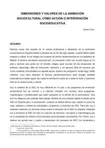 Dimensiones y Valores de la Animaci&oacute;n Sociocultural