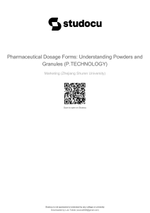 Pharmaceutical Dosage Forms: Powders and Granules