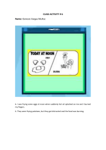 Class Activity #6: Cooking Mishaps Worksheet