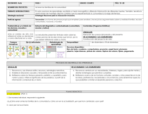 Plan de lecci&oacute;n de cuarto grado: Familias de la comunidad entonces y ahora