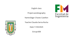 Student Autobiography: Edgar Chavez Castillon