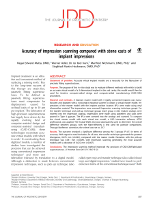 Impression Scanning Accuracy for Dental Implants: Research