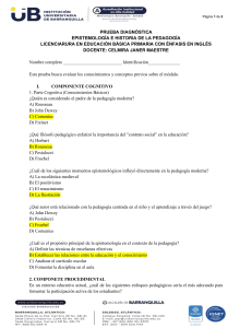 PRUEBA DIAGNOSTICA-EPISTEMOLOGIA E HISTORIA DE LA PEDAGOG&Iacute;A