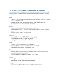 Plan Semanal de Estudio de Ingl&eacute;s: 1 Hora Diaria