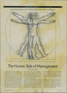 The Human Side of Management: Character Over Technique
