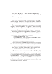 Revisi&oacute;n de 'Teor&iacute;a y Pr&aacute;ctica de la Sistematizaci&oacute;n de Experiencias'
