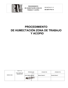 Procedimiento de Humectaci&oacute;n en Obras de Construcci&oacute;n
