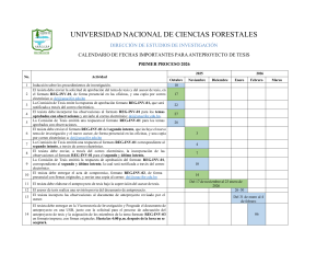 Calendario de Anteproyecto de Tesis UNACIFOR 2026