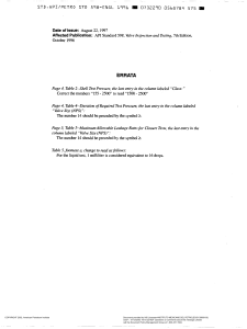 API 598 Errata: Valve Inspection and Testing Corrections