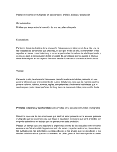 Inserci&oacute;n docente en multigrado en colaboraci&oacute;n