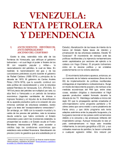 Venezuela: Renta Petrolera y Dependencia
