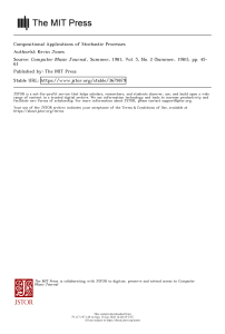 Compositional Applications of Stochastic Processes in Computer Music