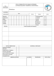 Formulario diario trabajo para Automatizaci&oacute;n y Rob&oacute;tica Industrial