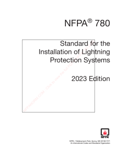 NFPA 780: Lightning Protection Systems Standard 2023