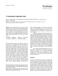 Penetration-Aspiration Scale for Dysphagia Assessment