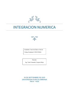 M&eacute;todos de Integraci&oacute;n Num&eacute;rica: Trabajo Estudiantil