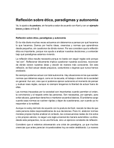 Reflexi&oacute;n sobre &eacute;tica, paradigmas y autonom&iacute;a