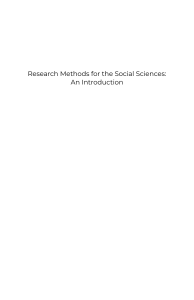 Research Methods for Social Sciences: Introduction