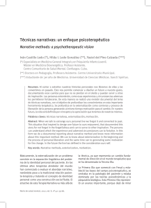 T&eacute;cnicas narrativas: enfoque psicoterap&eacute;utico