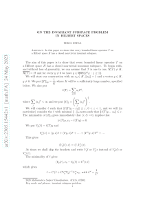 Invariant Subspace Problem in Hilbert Spaces