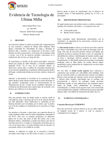 Evidencia de Tecnolog&iacute;a de &Uacute;ltima Milla: An&aacute;lisis de Conexiones Ethernet y Wi-Fi