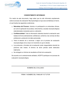 Formulario de Consentimiento Informado para Evaluaci&oacute;n Neuropsicol&oacute;gica