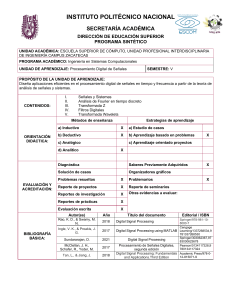 Programa Sint&eacute;tico: Procesamiento Digital de Se&ntilde;ales - IPN