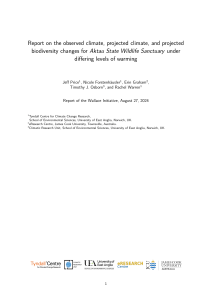 Climate & Biodiversity Changes for Aktau Sanctuary Report