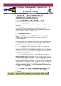Recomendaciones en resucitaci&oacute;n cardiopulmonar