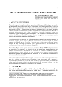 Valores Mobiliarios en la Ley de T&iacute;tulos Valores