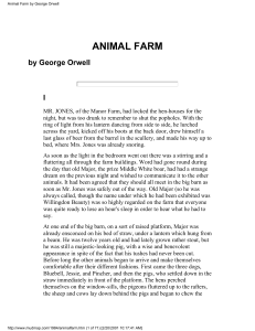 Animal Farm by George Orwell - Classic Allegorical Novel