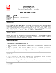 Silabus de An&aacute;lisis de Estructuras - Universidad del Valle