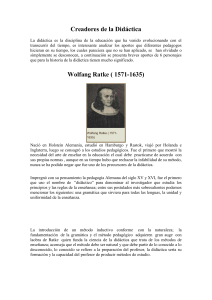 Creadores de la Did&aacute;ctica: Ratke, Comenio, Rousseau