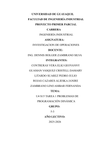 Proyecto Programaci&oacute;n Din&aacute;mica - Investigaci&oacute;n de Operaciones