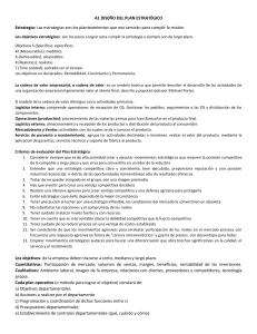 Dise&ntilde;o del Plan Estrat&eacute;gico: Estrategias, Objetivos y Cadena de Valor
