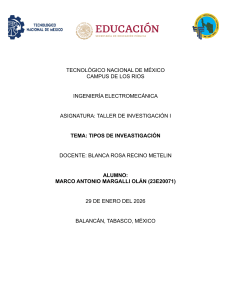 Tipos de Investigaci&oacute;n - Trabajo Estudiantil