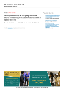 Deaf Space Concept in Classroom Design for Deaf Students