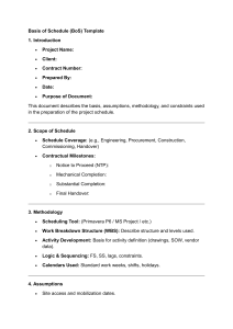 Basis of Schedule (BoS) Template for Project Scheduling