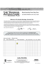 The Yamaha Advantage Recorder Plus: Music Method Book