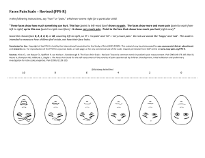 Faces Pain Scale Revised (FPS-R) for Pediatric Pain Assessment